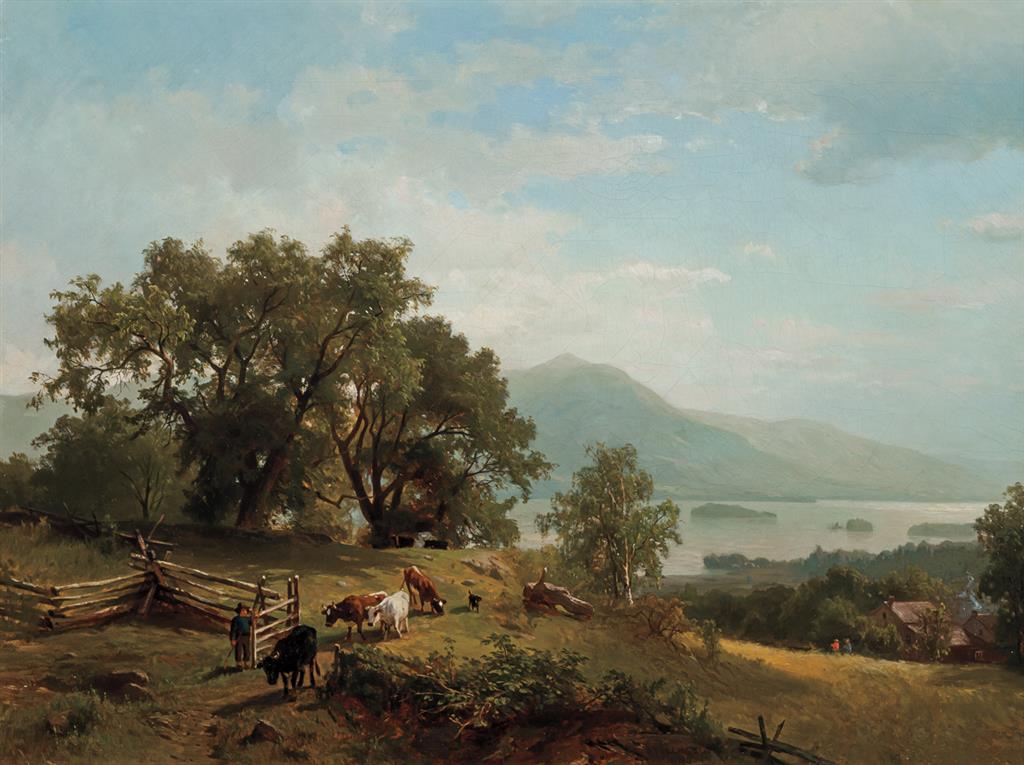 Appraisal: HERMAN FUECHSEL American - Scene on the Hudson oil on