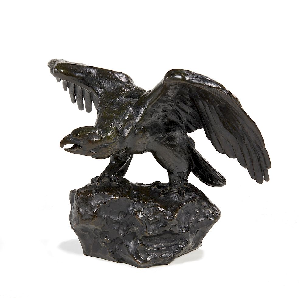 Appraisal: Antoine-Louis Barye - Bronze Eagle Antoine-Louis Barye - bronze eagle