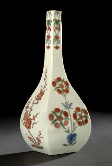 Appraisal: Unusual Japanese Arita Porcelain Bottle Vase in the Kakiemon style