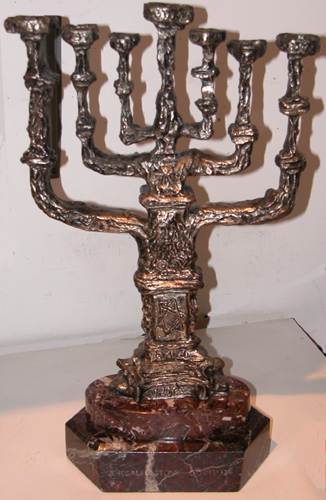 Appraisal: Menorah Dali Salvador Spanish - Bronze with silver patina x