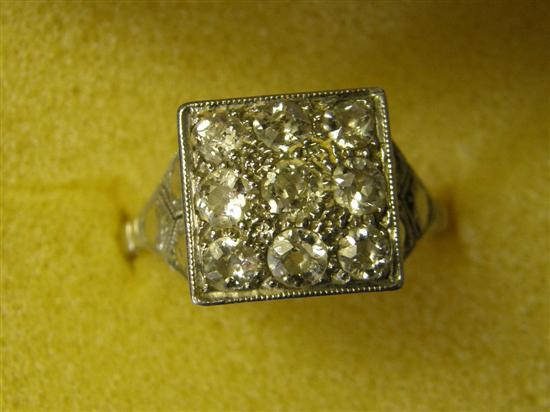 Appraisal: Diamond cluster ring with nine round brilliant cut diamonds in