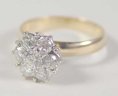 Appraisal: Ladies k Yellow Gold Diamond Cluster Ring Approximately carat total