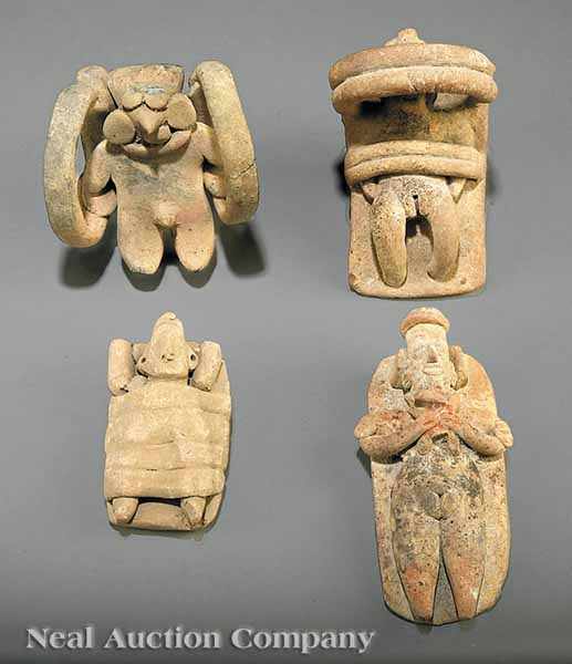 Appraisal: A Group of Four Colima Pottery Bed Figures c BC