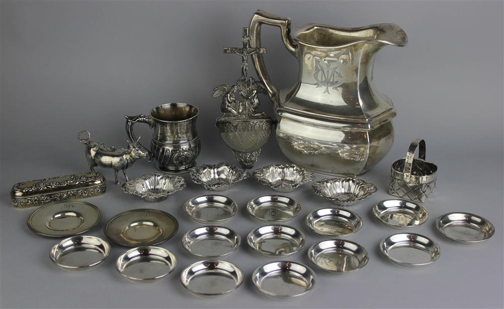 Appraisal: TWENTY-TWO AMERICAN SILVER TABLEWARES A CARTIER SMALL BASKET AND TWO