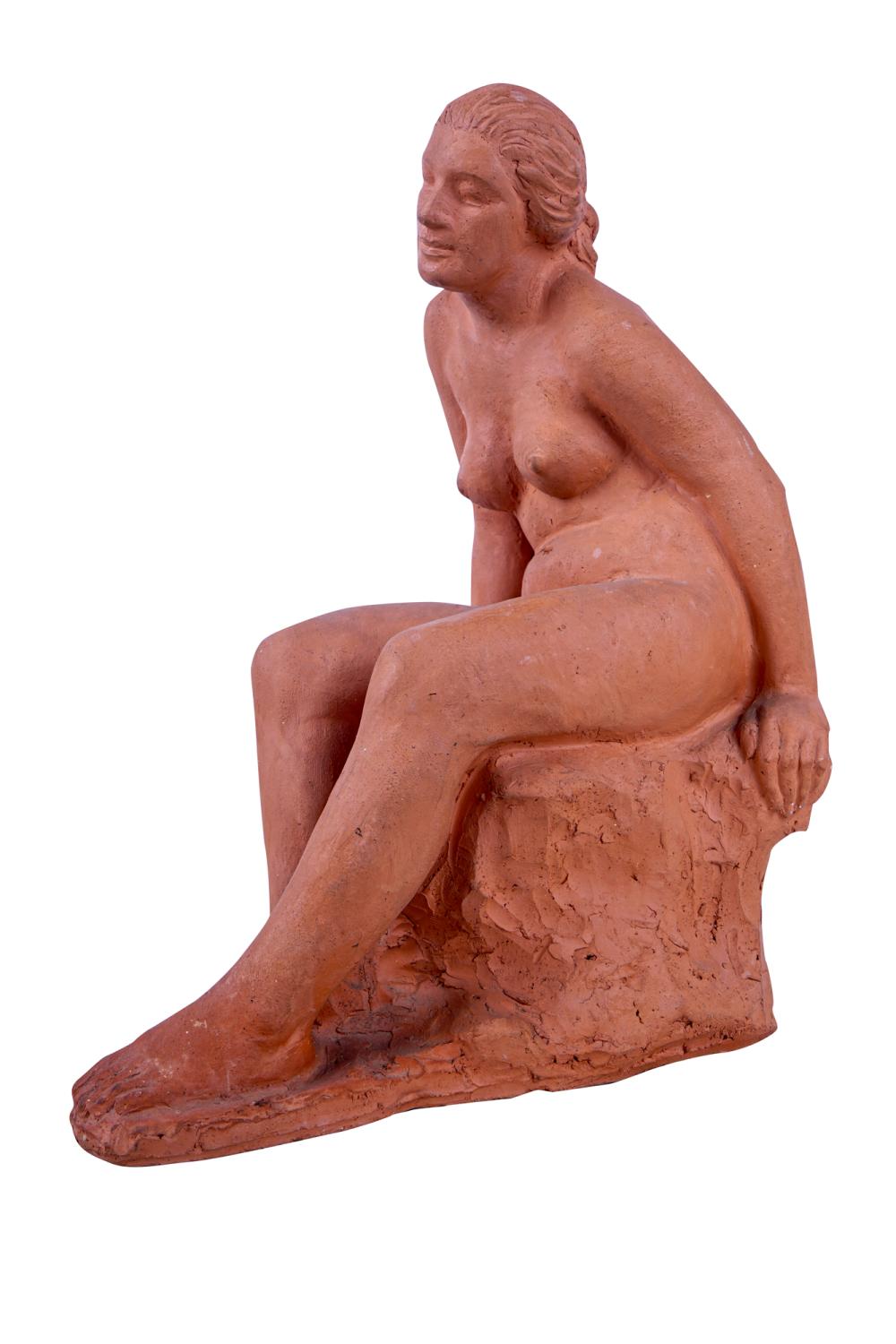 Appraisal: MERRELL GAGE - SEATED NUDE terracotta signed and dated inches