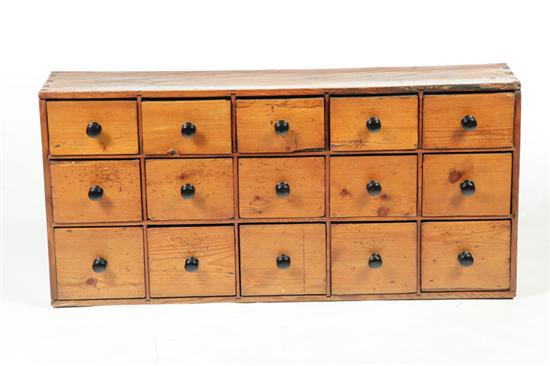 Appraisal: APOTHECARY CHEST American th century pine Dovetailed case with fifteen