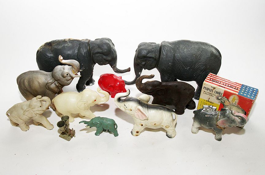 Appraisal: Elephant Toys A group of various elephant toys with the