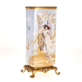 Appraisal: Gilt bronze mounted porcelain vase signed Baston Gilt bronze mounted