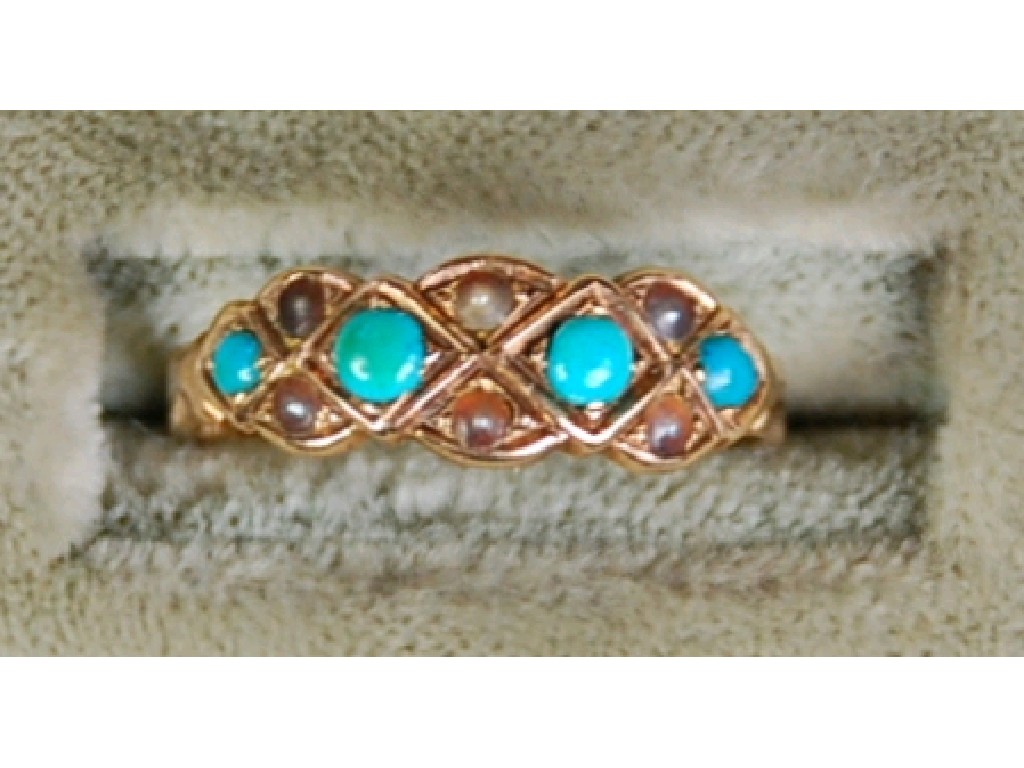 Appraisal: VICTORIAN ct GOLD RING the top with a trellis pattern