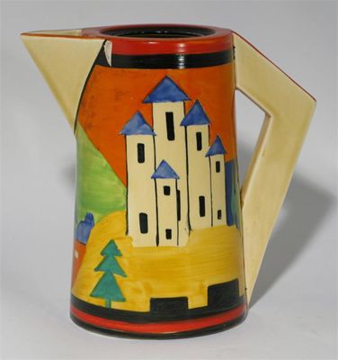 Appraisal: Applique Lucerne' a Clarice Cliff Bizarre coffee pot painted in