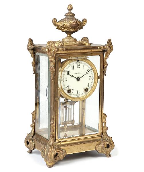 Appraisal: An American gilt metal four glass mantel clock Seth Thomas