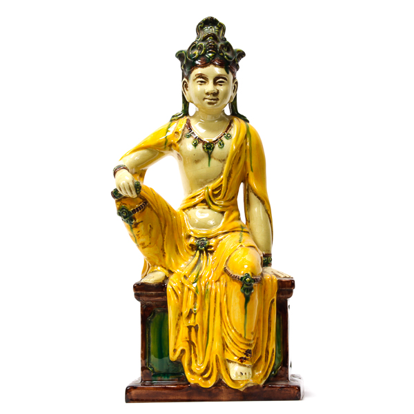 Appraisal: Large Italian ceramic figure of Bodhisattva Guanyin in repose with