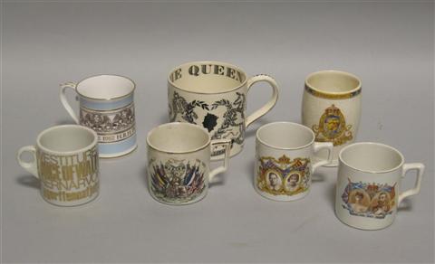 Appraisal: COLLECTION OF ENGLISH COMMEMERATIVE MUGS Including a Wedgwood example from