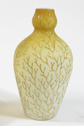 Appraisal: THOMAS WEBB SONS SIGNED CORALENE ART GLASS VASE in ht