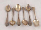 Appraisal: An assembled set of six Georgian Irish silver teaspoons wt