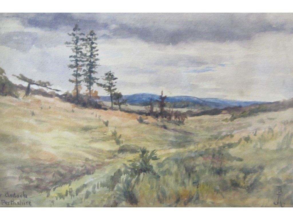 Appraisal: Watercolour 'At Ardoch Perthshire' monogrammed lower right