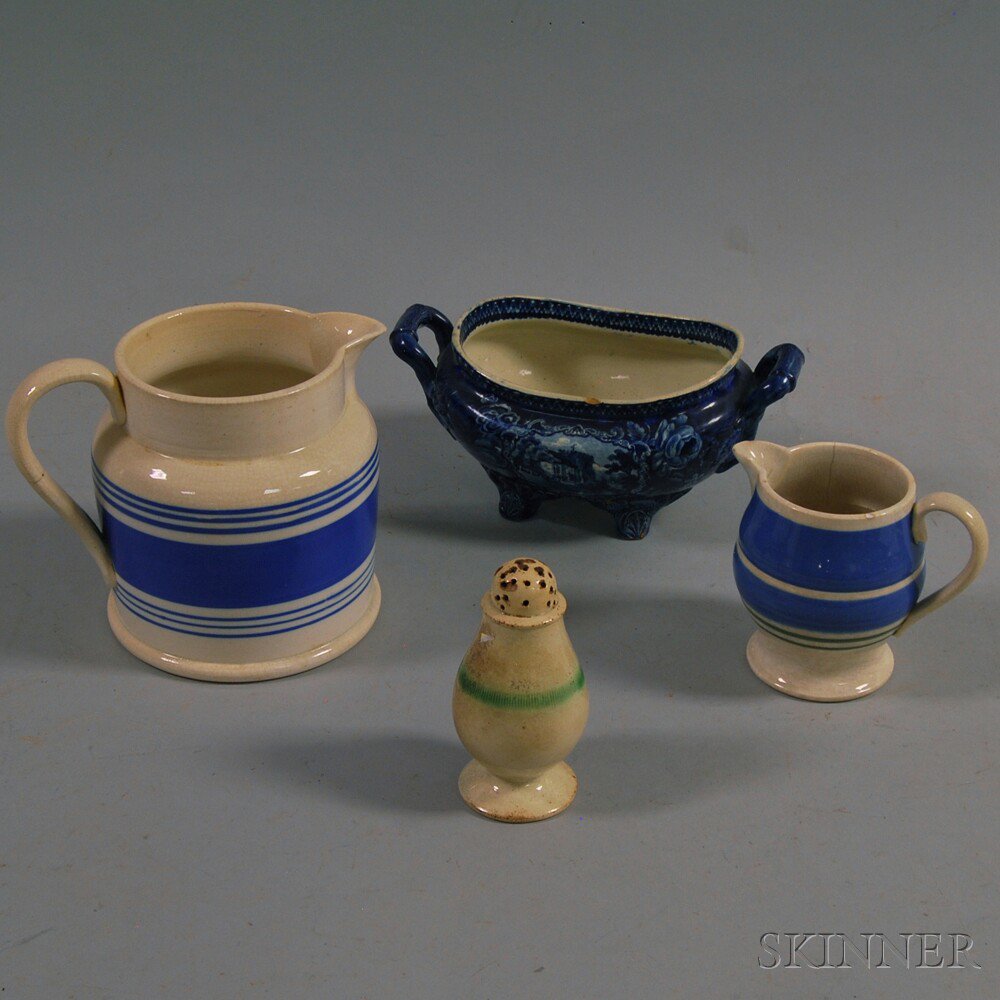 Appraisal: Group of Miscellaneous Pottery a blue and white transfer-printed ironstone