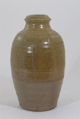 Appraisal: Ray Finch b a large salt-glazed stoneware vase shouldered form