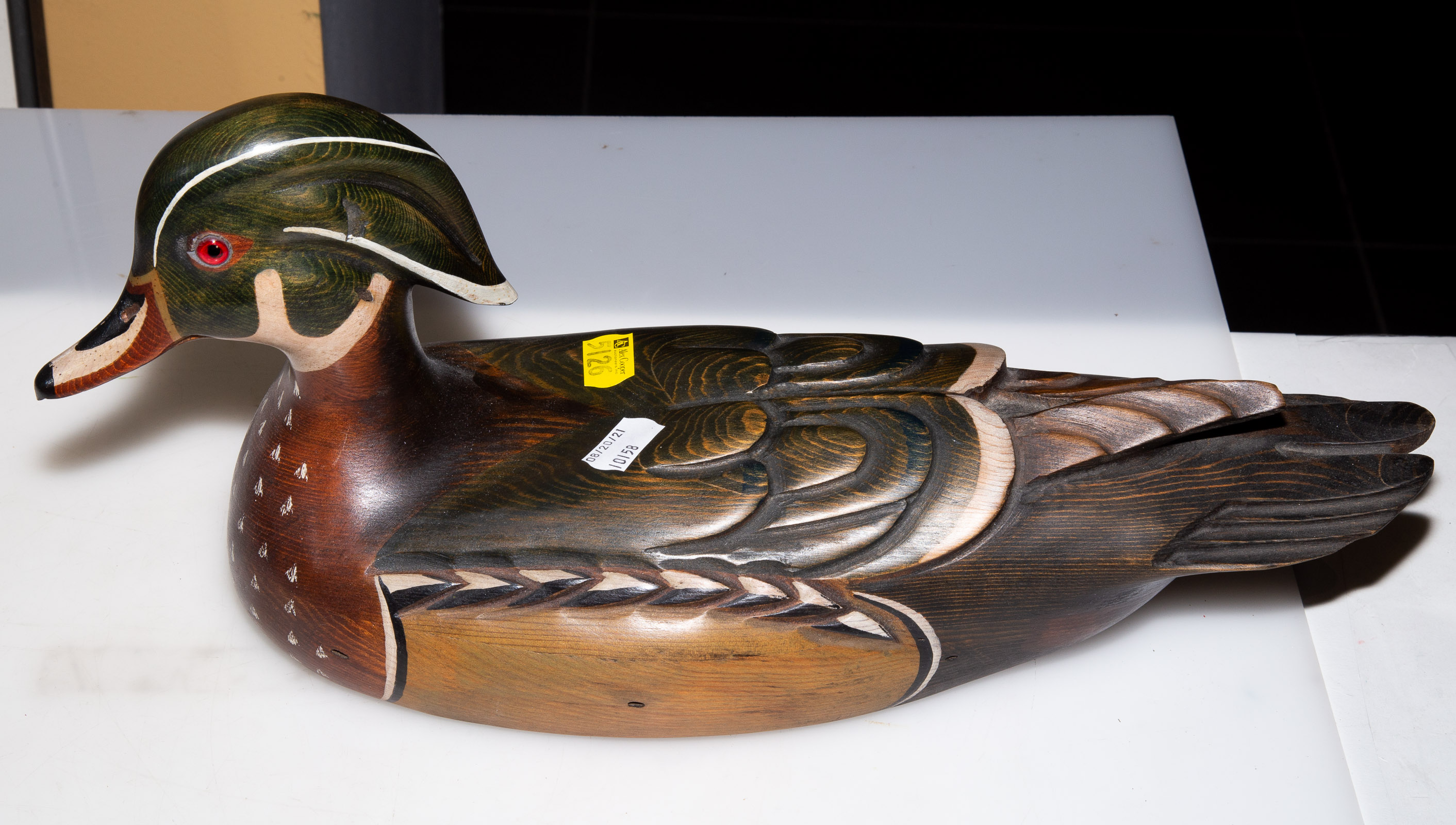 Appraisal: TOM TABER LIMITED EDITION CARVED WOOD DUCK -' season