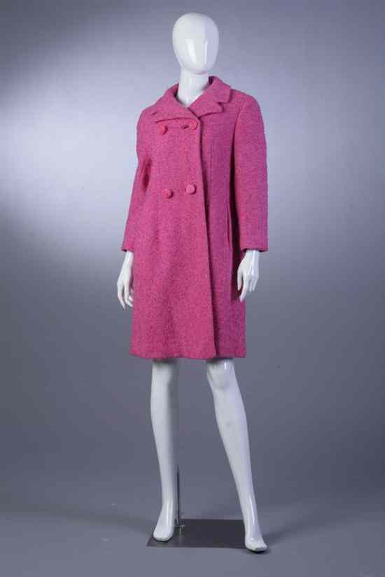 Appraisal: VINTAGE BERGDORF GOODMAN PINK WOOL BOUCL COAT early s Miss