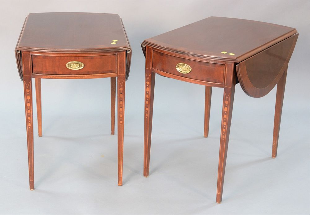 Appraisal: Pair Ethan Allen mahogany Pembroke drop-leaf tables ht top x