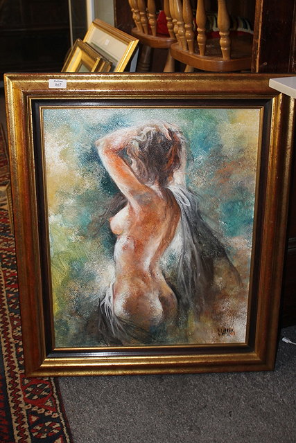 Appraisal: C LanrainNude study oil on canvas cm x cm