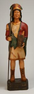 Appraisal: Hand carved and decorated cigar store Indian th century hand