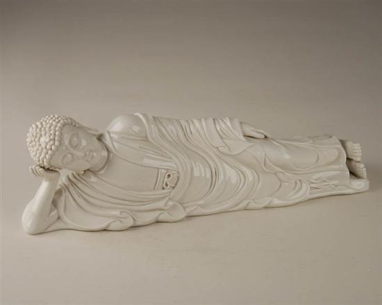 Appraisal: A Blanc de Chine Porcelain Reclining Buddha Figure or Mahaparinirvana