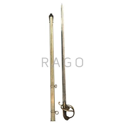 Appraisal: AMERICAN NCO SWORD Non-regulation with straight double edged blade lion