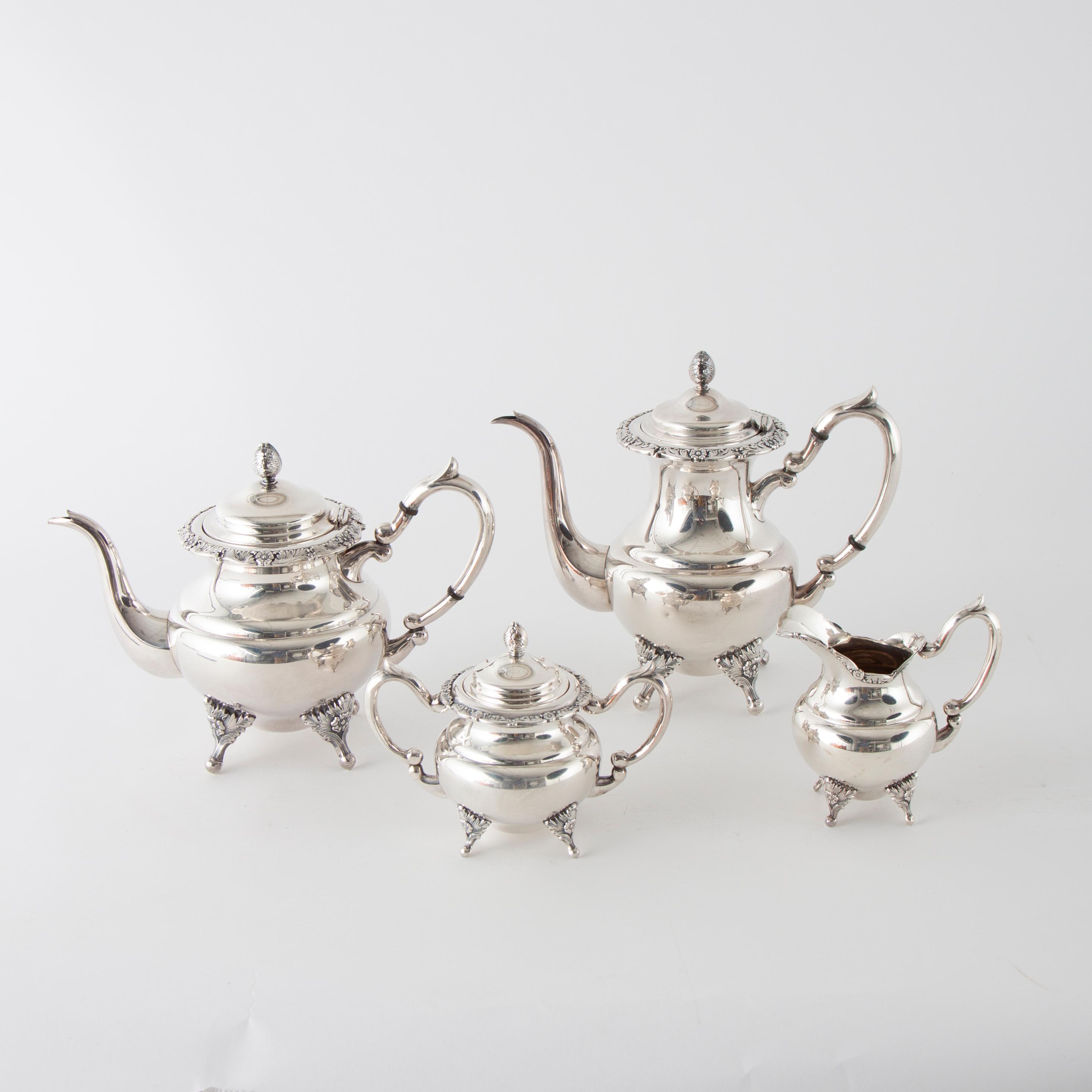 Appraisal: FOUR-PIECE STERLING TEA SET A four-piece sterling tea set th