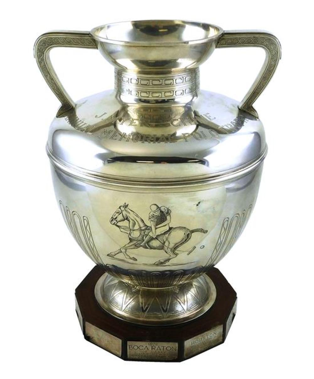 Appraisal: STERLING Buccellati Polo Trophy of monumental size Italian sterling silver