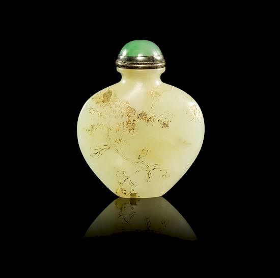 Appraisal: A White Jade Snuff Bottle Height inches A White Jade