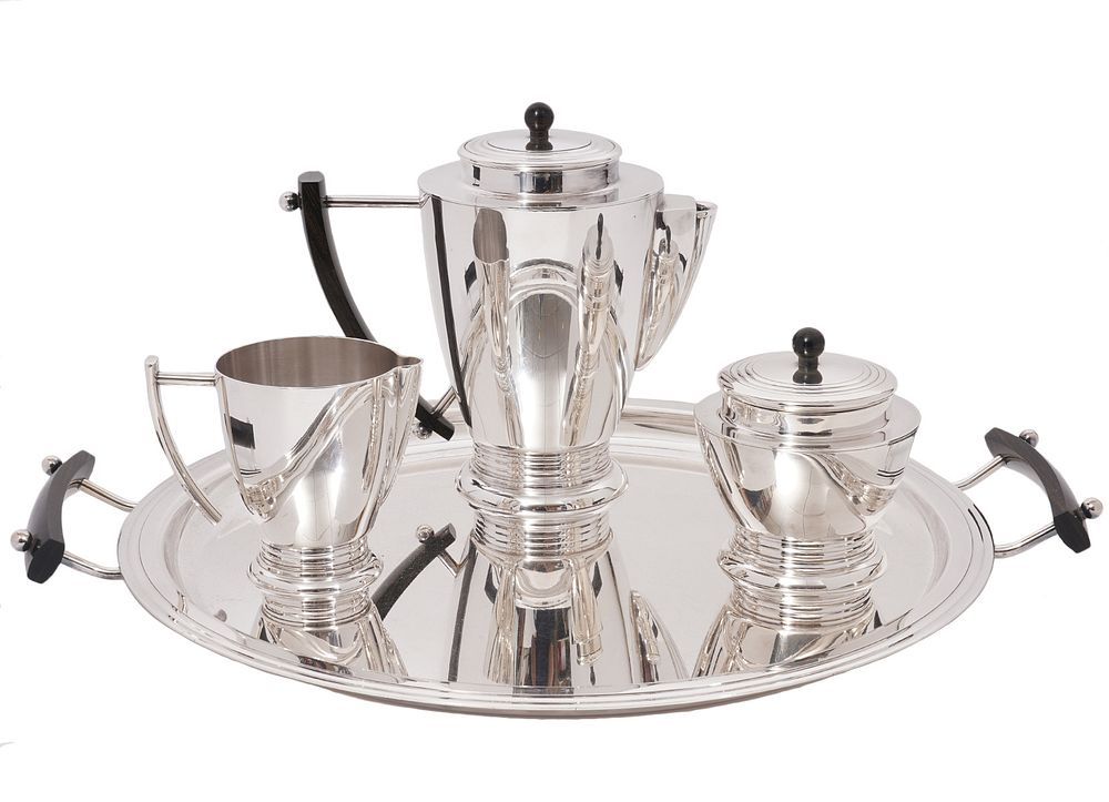 Appraisal: Christofle Art Deco Pc Tea Set with Tray Christofle Art