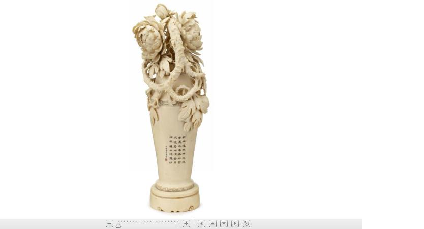 Appraisal: Chinese elephant ivory vase carvingrepublic period