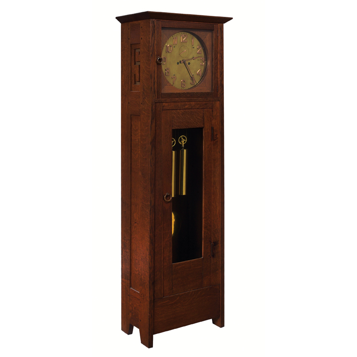 Appraisal: Rare Gustav Stickley hall clock similar to beveled