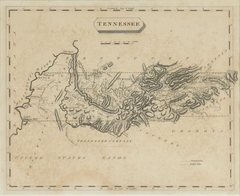 Appraisal: Tennessee Map Samuel Lewis Alexander Lawson Tennessee Map drawn by