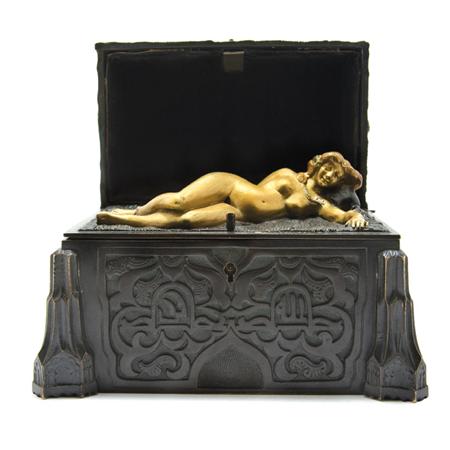 Appraisal: Austrian Cold Painted Bronze Casket Estimate -