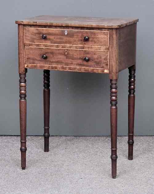 Appraisal: A late George III mahogany rectangular work table with rounded