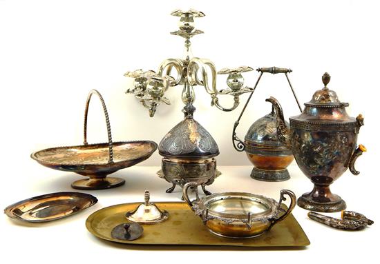 Appraisal: Assorted silver plate and brassware eleven pieces Middletown Silver Co