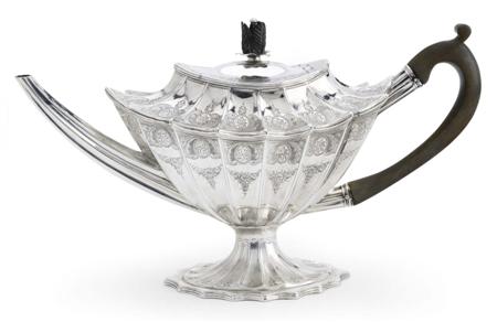 Appraisal: An unusual George III silver teapot Charles Aldridge London -