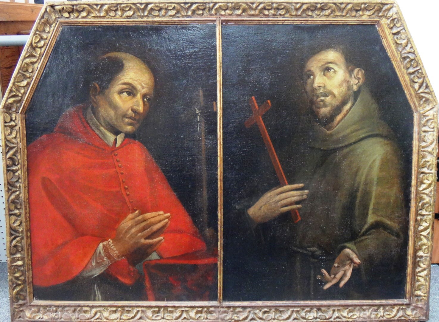 Appraisal: Lombard School th century Saint Charles Borrimeo and Saint Francis