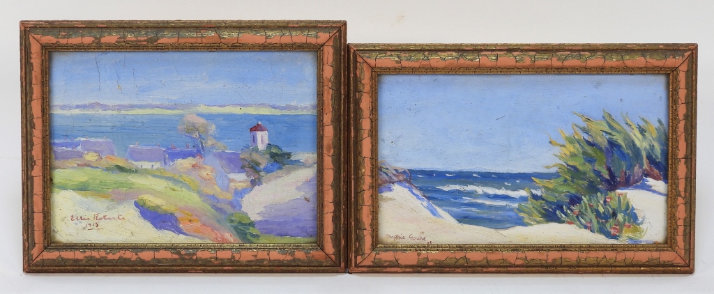 Appraisal: PC AMERICAN COASTAL LANDSCAPE PAINTINGS United States Early th CenturyIncludes