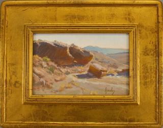 Appraisal: Janice Yow Hindes th C Western landscape Janice Yow Hindes