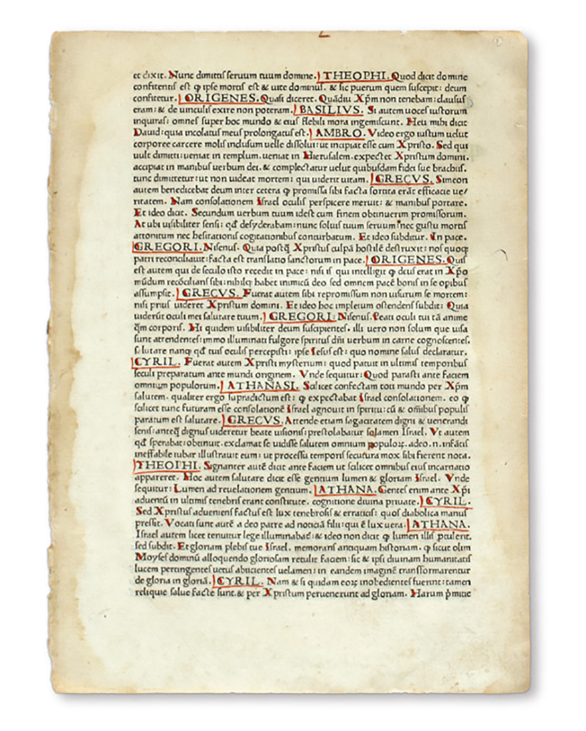 Appraisal: INCUNABULA LEAVES Group of leaves Mostly folio varying dimensions occasional