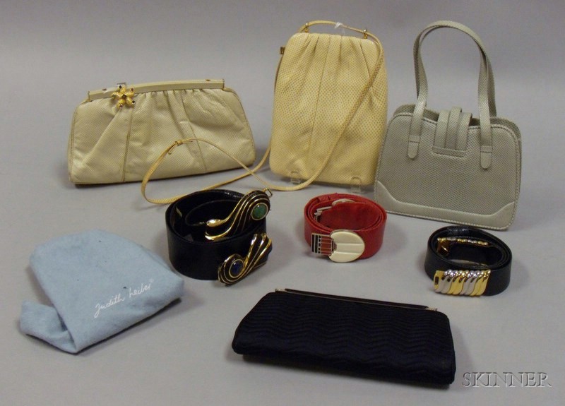 Appraisal: Four Judith Leiber Purses and Three Judith Leiber Reptile Belts