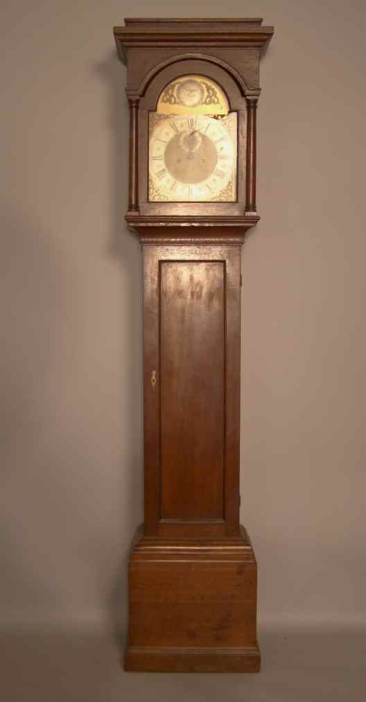 Appraisal: GEORGE III OAK TALL CASE CLOCK Second quarter th century