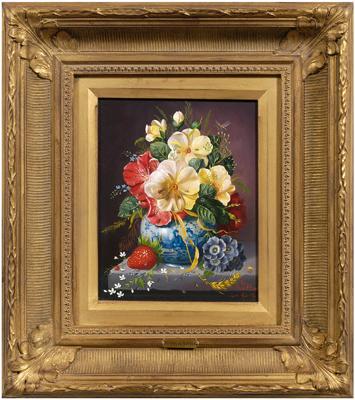 Appraisal: Painting Stanislas Kostka Polish born still life with roses and