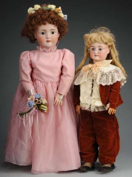 Appraisal: Lot of German Bisque Child Dolls Description Schoenau Hoffmeister Mold