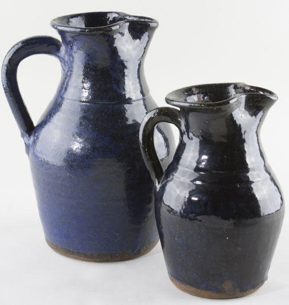 Appraisal: Two Burlon Craig Cobalt Pitchers gallon and gallon both with