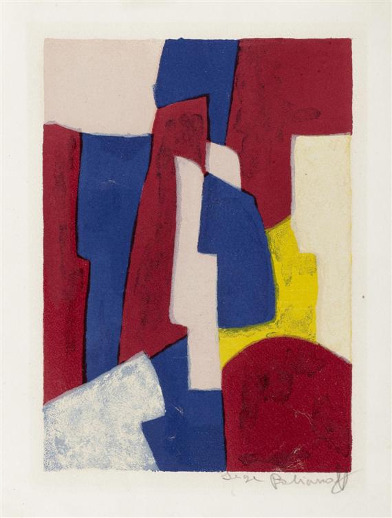 Appraisal: POLIAKOFF SERGE Moscow - Paris Composition in blue red and